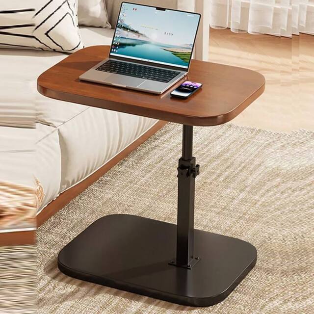 Havendro Adjustable C-Shaped Sofa Side End Table Coffee Laptop Table in Walnut - image 1