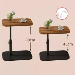 Havendro Adjustable C-Shaped Sofa Side End Table Coffee Laptop Table in Walnut - thumbnail 2