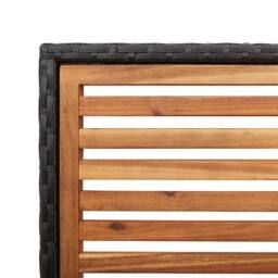 Berkfield Home Outdoor Chairs 4 pcs PE rattan, Solid acacia wood in Black - thumbnail 8