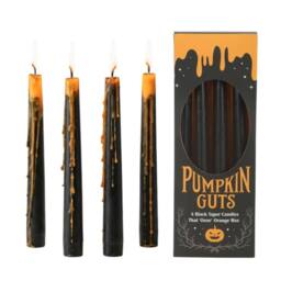 Marco Paul 4pc Pumpkin Guts Oozing Effect Taper Candles in Black - Size: 4 Pack - thumbnail 2