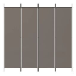 Berkfield Home 4-Panel Room Divider Anthracite 200x200 cm Fabric in Black - thumbnail 3