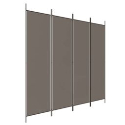 Berkfield Home 4-Panel Room Divider Anthracite 200x200 cm Fabric in Black - thumbnail 2