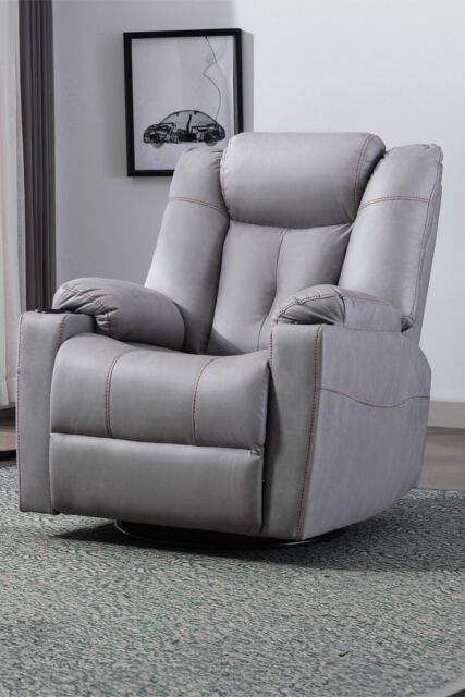 More4Homes Afton Technology Fabric Recliner Rocking Swivel Cinema Sofa Chair in Grey - image 1