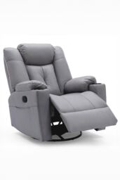 More4Homes Afton Technology Fabric Recliner Rocking Swivel Cinema Sofa Chair in Grey - thumbnail 3