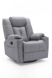 More4Homes Afton Technology Fabric Recliner Rocking Swivel Cinema Sofa Chair in Grey - thumbnail 2
