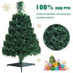 Costway 2FT/60cm Fiber Optic Christmas Tree Tabletop Mini Xmas Tree with 60 PVC Branch in Green - thumbnail 6