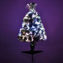 Costway 2FT/60cm Fiber Optic Christmas Tree Tabletop Mini Xmas Tree with 60 PVC Branch in Green - thumbnail 4