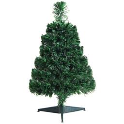 Costway 2FT/60cm Fiber Optic Christmas Tree Tabletop Mini Xmas Tree with 60 PVC Branch in Green - thumbnail 3