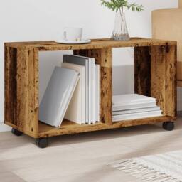 Berkfield Home vidaXL¬†Rolling¬†Cabinet¬†Old Wood 72x33x42.5 cm Engineered Wood in Brown - thumbnail 2