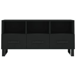 Berkfield Home TV Cabinet Black 102x36x50 cm Engineered Wood - Size: 102 x 36 x 50 cm - thumbnail 5