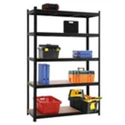 EONLION 180X120X45CM Metal Shelving Units 5 Tiers Steel Garage Shelving Black - Size: 180 x 120 x 45 cm