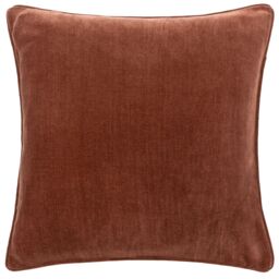 Yard Heavy Chenille Woven Piped Cushion in Burnt Orange - Size: 50 cm x 50 cm - thumbnail 2