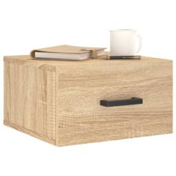 Berkfield Home Wall-mounted Bedside Cabinets 2 pcs Sonoma Oak 35x35x20 cm in Brown - Size: 35 x 35 x 20 cm - thumbnail 3