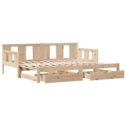 Berkfield Home Daybed with Trundle & Drawers without Mattress 90x190 cm Single in Light Brown - thumbnail 5