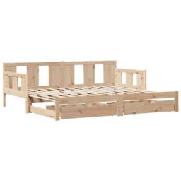 Berkfield Home Daybed with Trundle & Drawers without Mattress 90x190 cm Single in Light Brown - thumbnail 3