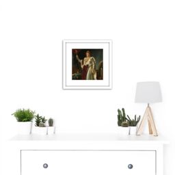 Artery8 Gerard Portrait Emperor Napoleon I Bonaparte 8X8 Inch Square Wooden Framed Wall Art Print Picture with Mount in White - thumbnail 2