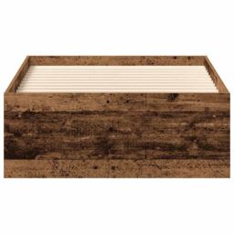 Berkfield Home Bed Frame without Mattress Old Wood 90x200cm Engineered Wood in Brown - Size: 90x200 cm - thumbnail 5