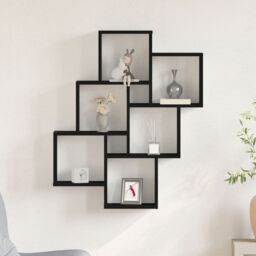 Berkfield Home Black Oak Wall Cabinet - 78x15x92 cm - Made from Engineered Wood - Size: 78 x 15 x 92 cm - thumbnail 4