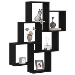 Berkfield Home Black Oak Wall Cabinet - 78x15x92 cm - Made from Engineered Wood - Size: 78 x 15 x 92 cm - thumbnail 3
