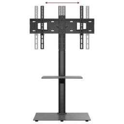 Berkfield Home Decorative Corner TV Stand 2-Tiers for 32-65 Inch Black - thumbnail 7