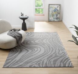 Desire Rugs Vellure Modern Living Room Area Rug Embossed Metallic Sheen Marble in Grey - Size: 160 cm x 230 cm - thumbnail 5
