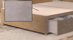 Somnior Chambery Divan Bed Frame 4 Draw with Floor Standing Headboard Velvet in Beige - Size: Double - thumbnail 5