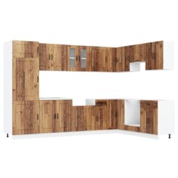 "Berkfield Home Kitchen Cabinet ""Kalmar"" with Double Basins Old Wood Engineered wood in Brown" - thumbnail 6