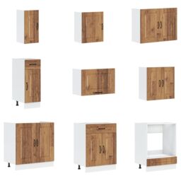 "Berkfield Home Kitchen Cabinet ""Kalmar"" with Double Basins Old Wood Engineered wood in Brown" - thumbnail 2