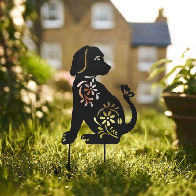 Nicoman Metal Dog Silhouette Garden Ornament Outdoor Garden Decor in Black - image 1