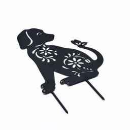 Nicoman Metal Dog Silhouette Garden Ornament Outdoor Garden Decor in Black - thumbnail 4