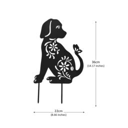 Nicoman Metal Dog Silhouette Garden Ornament Outdoor Garden Decor in Black - thumbnail 3