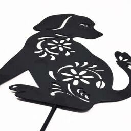 Nicoman Metal Dog Silhouette Garden Ornament Outdoor Garden Decor in Black - thumbnail 5