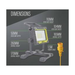 Lighthouse 4000 Lumen Site Light 38W 110V AST8338 Reliable Illumination for Work in Grey - thumbnail 5