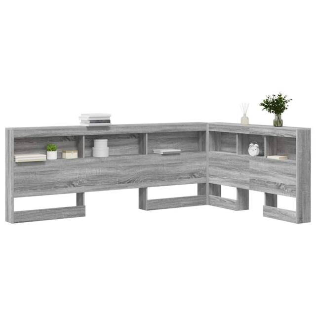 Berkfield Home Storage Headboard with Shelf Grey sonoma 120 cm Engineered wood - image 1
