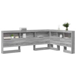 Berkfield Home Storage Headboard with Shelf Grey sonoma 120 cm Engineered wood - thumbnail 1