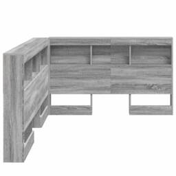 Berkfield Home Storage Headboard with Shelf Grey sonoma 120 cm Engineered wood - thumbnail 7