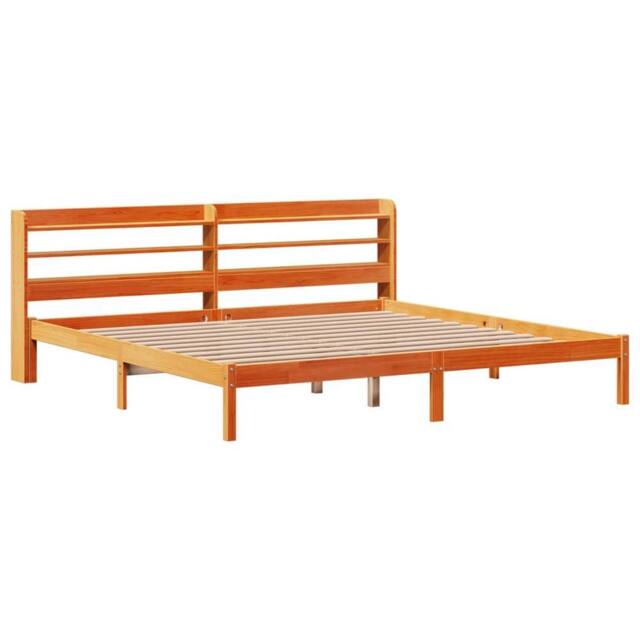 Berkfield Home Beautiful Bed Frame with Headboard without Mattress Wax Brown 200 - image 1