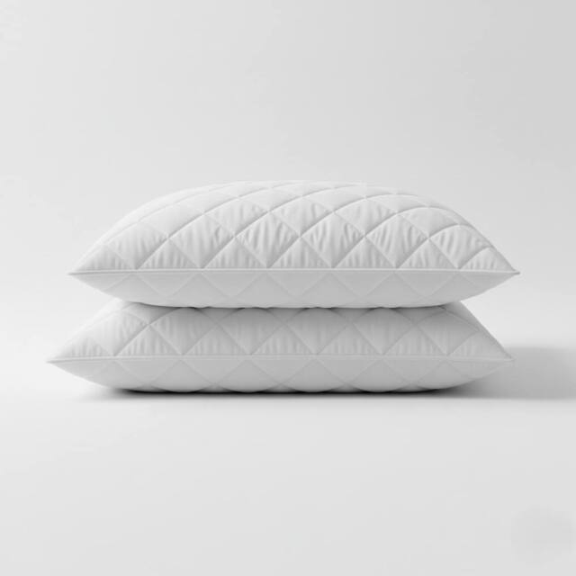 Snug City 200TC Luxury Cotton Quilted Pillow Protector Pair Breathable Soft in White