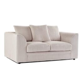 Furnishings For Less UK Luxor Jumbo Cord 3 + 2 Fabric Sofa Suite in Cream - thumbnail 3