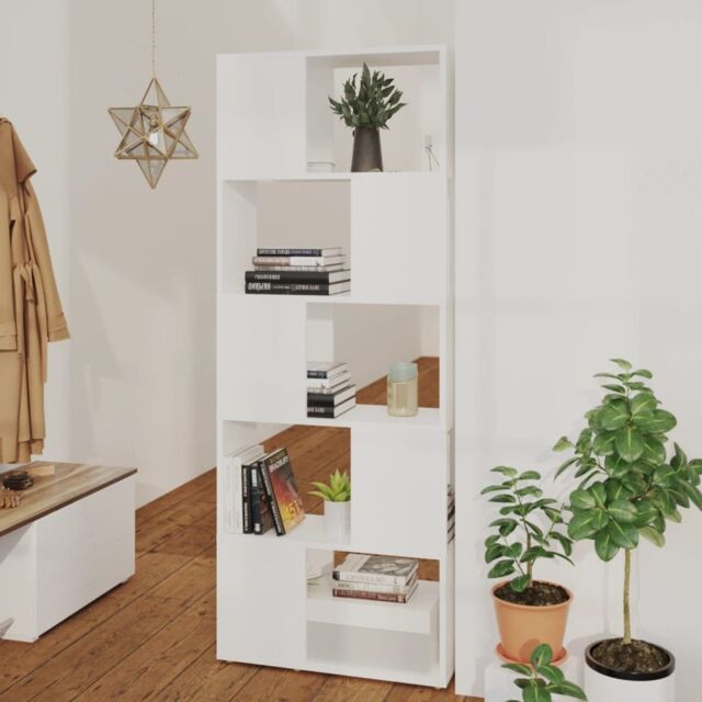 Berkfield Home Book Cabinet Room Divider White 60x24x155 cm Engineered Wood - Size: 60 x 24 x 155 cm - image 1