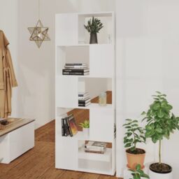 Berkfield Home Book Cabinet Room Divider White 60x24x155 cm Engineered Wood - Size: 60 x 24 x 155 cm - thumbnail 1