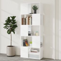 Berkfield Home Book Cabinet Room Divider White 60x24x155 cm Engineered Wood - Size: 60 x 24 x 155 cm - thumbnail 3