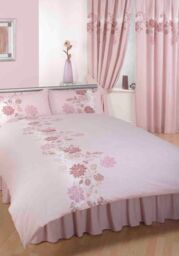 Rapport Home Chantilly Polyester Ready Made Curtains Pair (183x165 CM) in Pink - Size: 70 cm - thumbnail 1