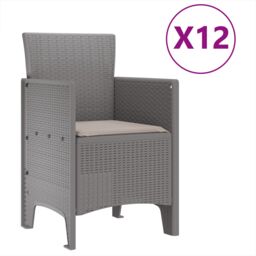Berkfield Home 13 Piece Garden Dining Set with Cushions Light Grey Poly Rattan - thumbnail 5