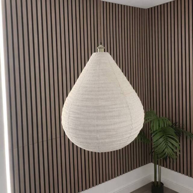 CGC Lighting Mabel Linen Large Teardrop Shape Easy Fit Hand Made Lampshade in Beige - image 1