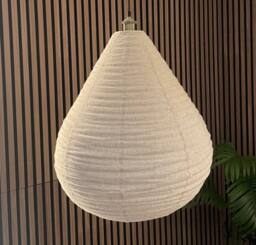 CGC Lighting Mabel Linen Large Teardrop Shape Easy Fit Hand Made Lampshade in Beige - thumbnail 3