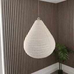 CGC Lighting Mabel Linen Large Teardrop Shape Easy Fit Hand Made Lampshade in Beige - thumbnail 1