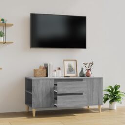 Berkfield Home TV Cabinet Grey Sonoma 102x44.5x50 cm Engineered Wood - thumbnail 1
