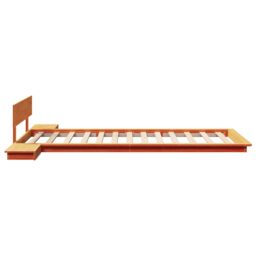 Berkfield Home Floor Bed Frame with Bedside Tables Wax Brown 100x200cm Solid Wood - Size: 100x200 cm - thumbnail 6