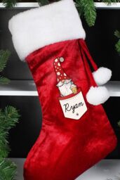 Personalised Memento Company Men's Personalised Gonk Family Red Christmas Stocking- Male - thumbnail 3